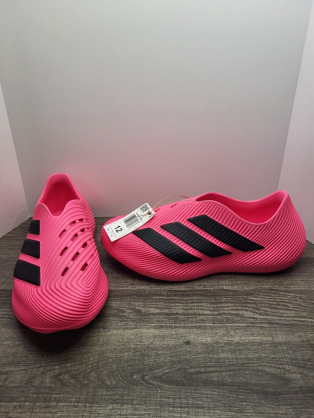 Adidas Purechill Lucid Pink Core Black Men’s Size 12 Slip Ons Shoes KI0065 New